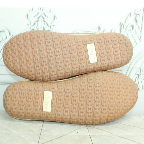 LL Bean Brown Suede Fleece Lined Mountain Moccasin Slippers Size 9 M - Picture 8 of 9